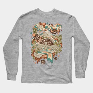 Lost Portal: Parasaurolophus | Dinosaur Science Fiction Art Long Sleeve T-Shirt